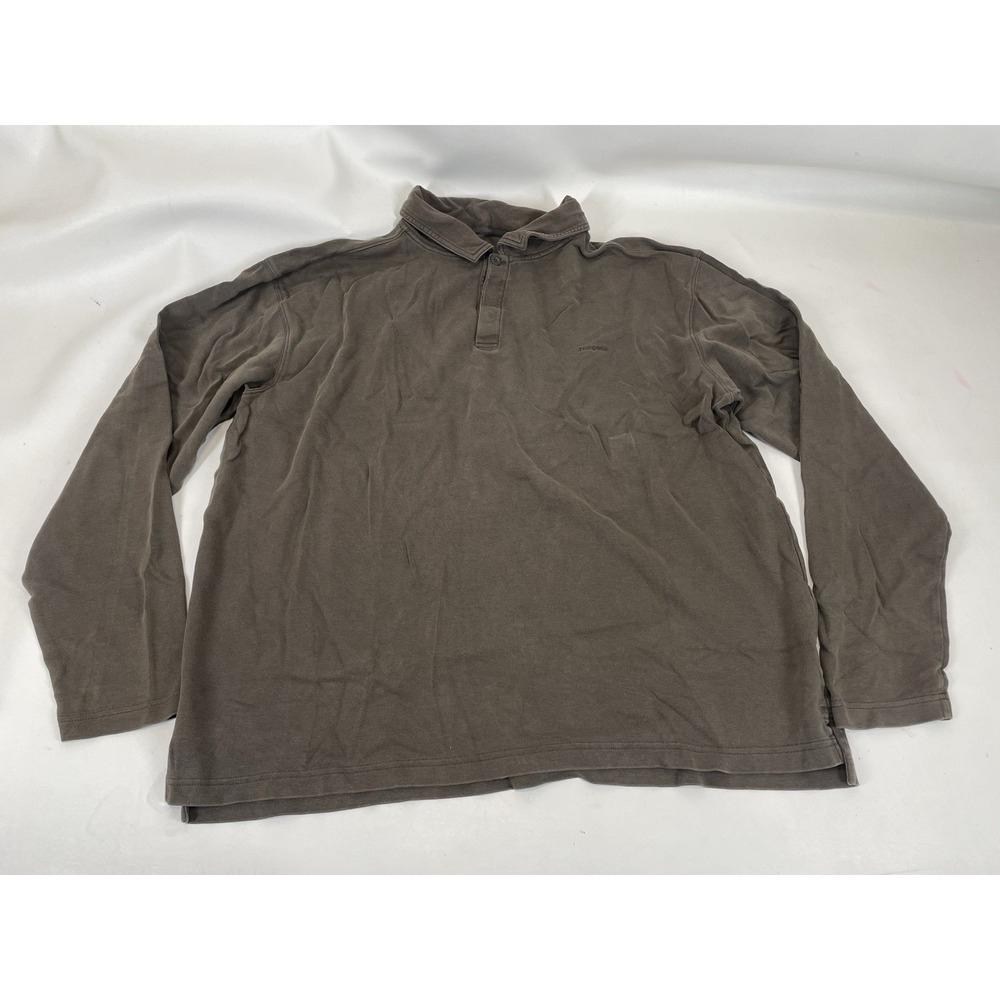 Patagonia Long Sleeve Polo Shirt Mens XL Brown Organic Cotton Tencel Blend